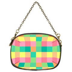 Checkerboard-pastel-squares- Chain Purse (one Side) by Semog4