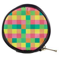 Checkerboard-pastel-squares- Mini Makeup Bag