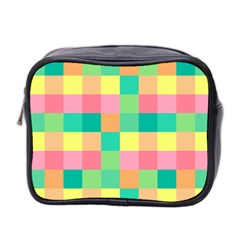 Checkerboard-pastel-squares- Mini Toiletries Bag (two Sides) by Semog4