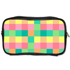 Checkerboard-pastel-squares- Toiletries Bag (Two Sides)