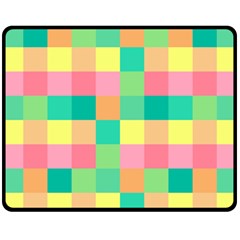 Checkerboard-pastel-squares- Fleece Blanket (Medium)