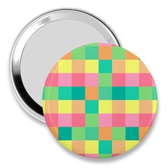 Checkerboard-pastel-squares- 3  Handbag Mirrors