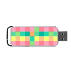 Checkerboard-pastel-squares- Portable Usb Flash (two Sides) by Semog4