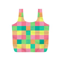 Checkerboard-pastel-squares- Full Print Recycle Bag (S)