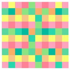 Checkerboard-pastel-squares- Wooden Puzzle Square