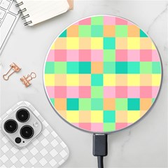 Checkerboard-pastel-squares- Wireless Fast Charger(White)