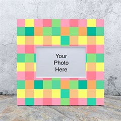 Checkerboard-pastel-squares- White Box Photo Frame 4  X 6  by Semog4