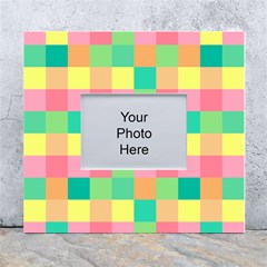 Checkerboard-pastel-squares- White Wall Photo Frame 5  x 7 