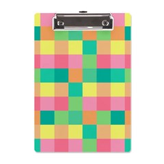 Checkerboard-pastel-squares- A5 Acrylic Clipboard