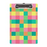 Checkerboard-pastel-squares- A5 Acrylic Clipboard Front