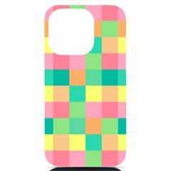 Checkerboard-pastel-squares- Iphone 14 Pro Black Uv Print Case by Semog4