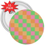 Checkerboard-pastel-squares 3  Buttons (10 pack)  Front