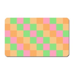 Checkerboard-pastel-squares Magnet (rectangular) by Semog4