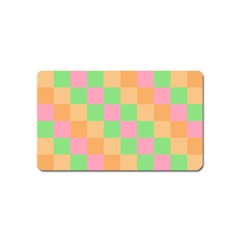 Checkerboard-pastel-squares Magnet (name Card) by Semog4