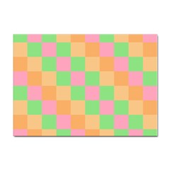 Checkerboard-pastel-squares Sticker A4 (100 Pack) by Semog4