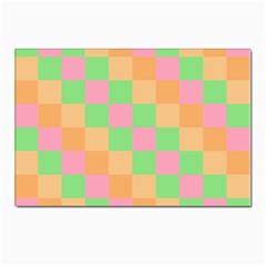 Checkerboard-pastel-squares Postcard 4 x 6  (pkg Of 10) by Semog4