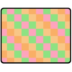 Checkerboard-pastel-squares Fleece Blanket (medium) by Semog4