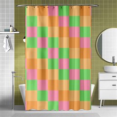 Checkerboard-pastel-squares Shower Curtain 48  X 72  (small)  by Semog4