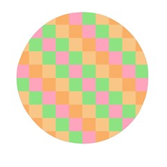 Checkerboard-pastel-squares Mini Round Pill Box by Semog4