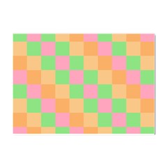 Checkerboard-pastel-squares Crystal Sticker (a4) by Semog4