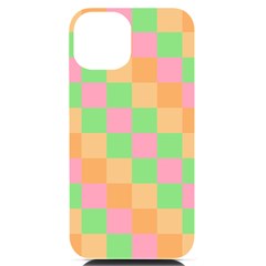 Checkerboard-pastel-squares Iphone 14 Black Uv Print Case by Semog4