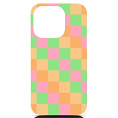 Checkerboard-pastel-squares Iphone 14 Pro Black Uv Print Case by Semog4