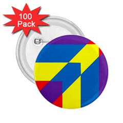 Colorful-red-yellow-blue-purple 2 25  Buttons (100 Pack)  by Semog4