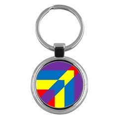 Colorful-red-yellow-blue-purple Key Chain (round) by Semog4