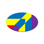 Colorful-red-yellow-blue-purple Sticker (Oval) Front