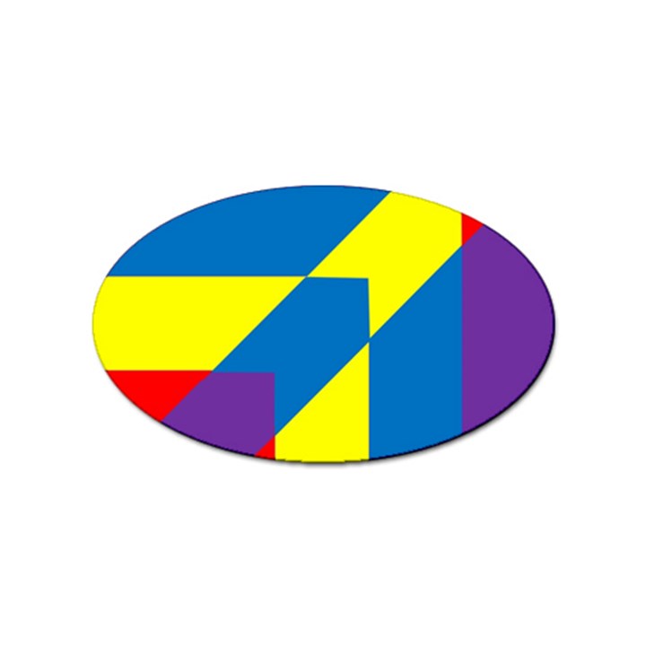 Colorful-red-yellow-blue-purple Sticker (Oval)