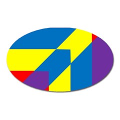 Colorful-red-yellow-blue-purple Oval Magnet by Semog4