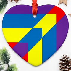 Colorful-red-yellow-blue-purple Heart Ornament (two Sides) by Semog4