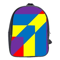 Colorful-red-yellow-blue-purple School Bag (xl) by Semog4