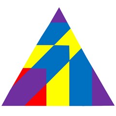 Colorful-red-yellow-blue-purple Wooden Puzzle Triangle by Semog4