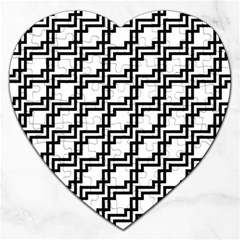 Pattern-monochrome-repeat Jigsaw Puzzle (heart) by Semog4