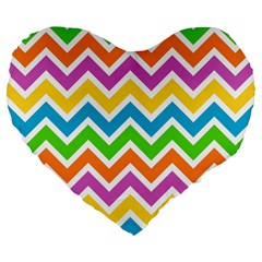 Chevron-pattern-design-texture Large 19  Premium Flano Heart Shape Cushions by Semog4