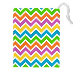 Chevron-pattern-design-texture Drawstring Pouch (4xl) by Semog4