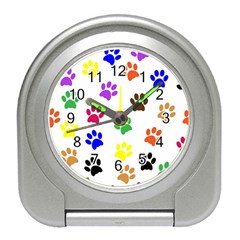 Pawprints-paw-prints-paw-animal Travel Alarm Clock by Semog4