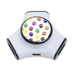 Pawprints-paw-prints-paw-animal 3-Port USB Hub Front