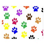 Pawprints-paw-prints-paw-animal Two Sides Premium Plush Fleece Blanket (Large) Blanket Back