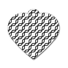 Diagonal-stripe-pattern Dog Tag Heart (two Sides) by Semog4