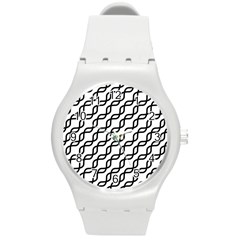 Diagonal-stripe-pattern Round Plastic Sport Watch (m) by Semog4