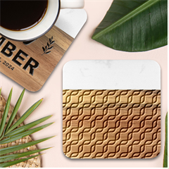 Diagonal-stripe-pattern Marble Wood Coaster (square) by Semog4