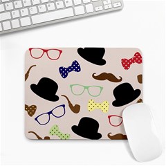 Moustache-hat-bowler-bowler-hat Small Mousepad by Semog4