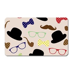 Moustache-hat-bowler-bowler-hat Magnet (rectangular) by Semog4