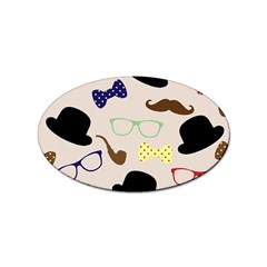 Moustache-hat-bowler-bowler-hat Sticker Oval (100 Pack) by Semog4