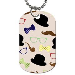 Moustache-hat-bowler-bowler-hat Dog Tag (two Sides) by Semog4