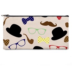 Moustache-hat-bowler-bowler-hat Pencil Case by Semog4