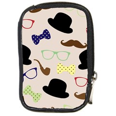 Moustache-hat-bowler-bowler-hat Compact Camera Leather Case by Semog4