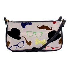 Moustache-hat-bowler-bowler-hat Shoulder Clutch Bag by Semog4